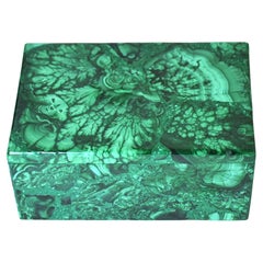 Malachite Box Gemstone Box 4" Botanical Veins