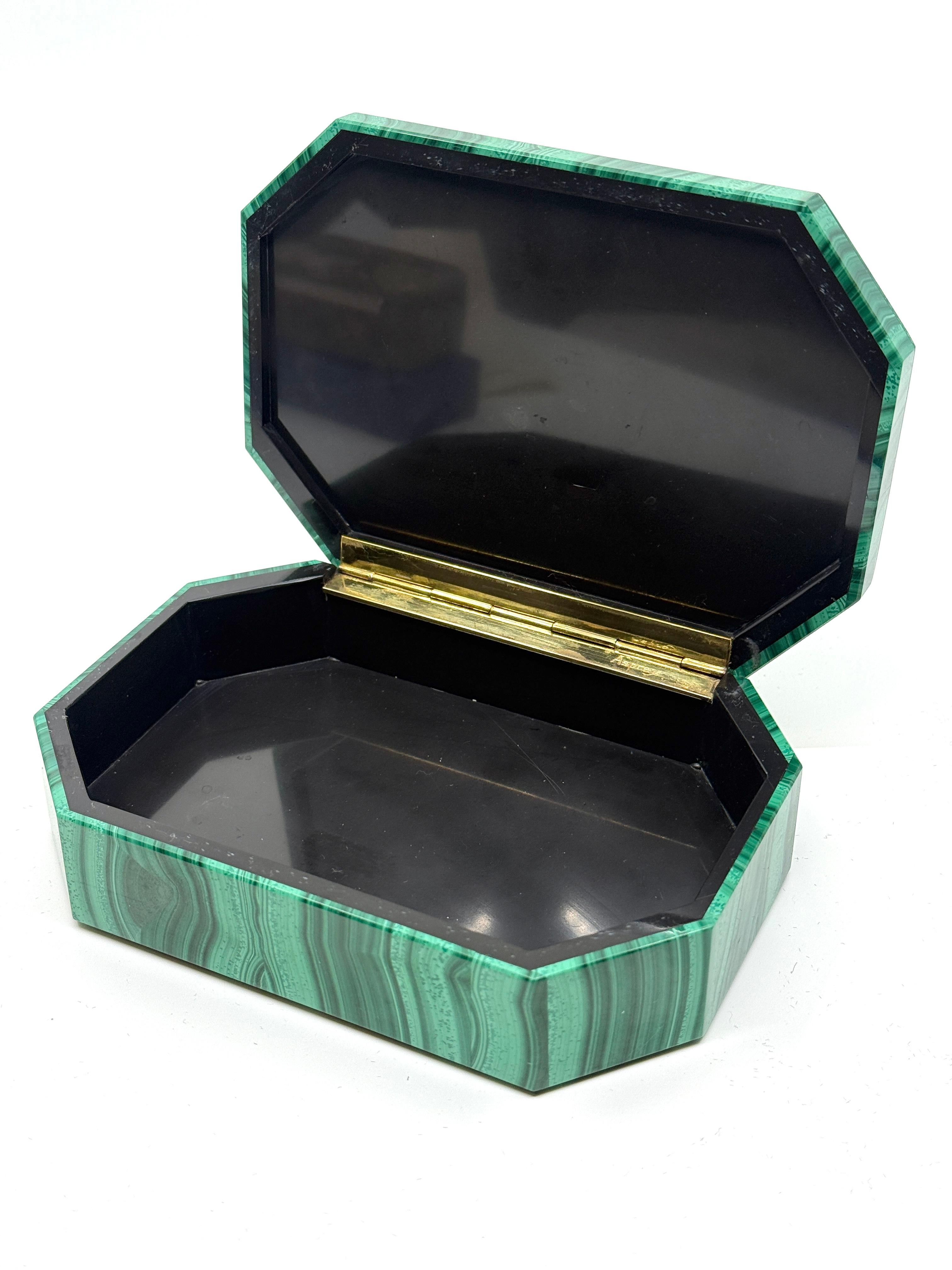 Malachite Box Marked Asprey For Sale 4