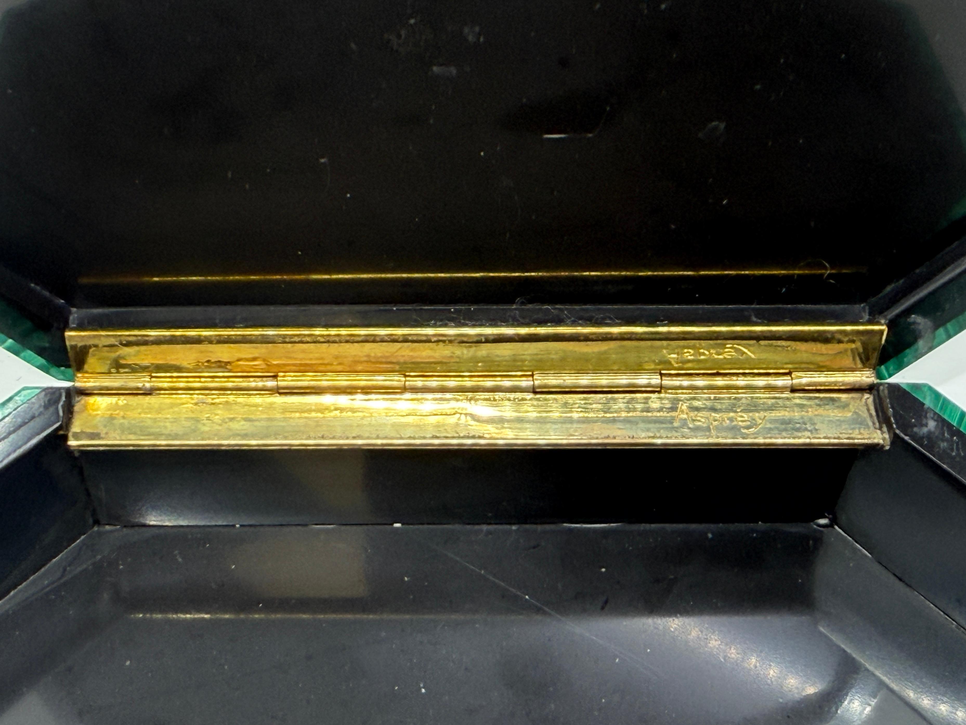 Malachite Box Marked Asprey For Sale 5