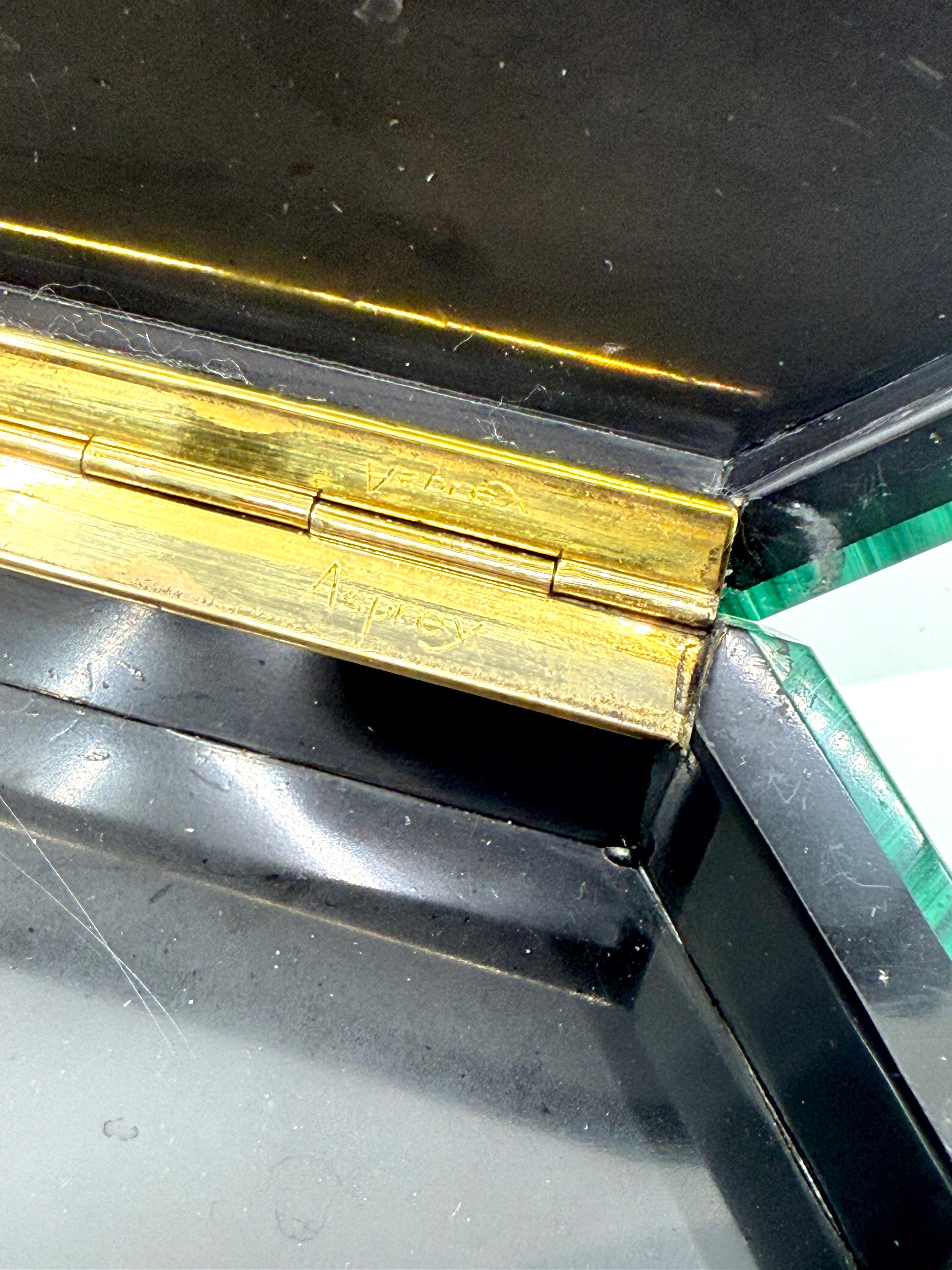 Malachite Box Marked Asprey For Sale 6