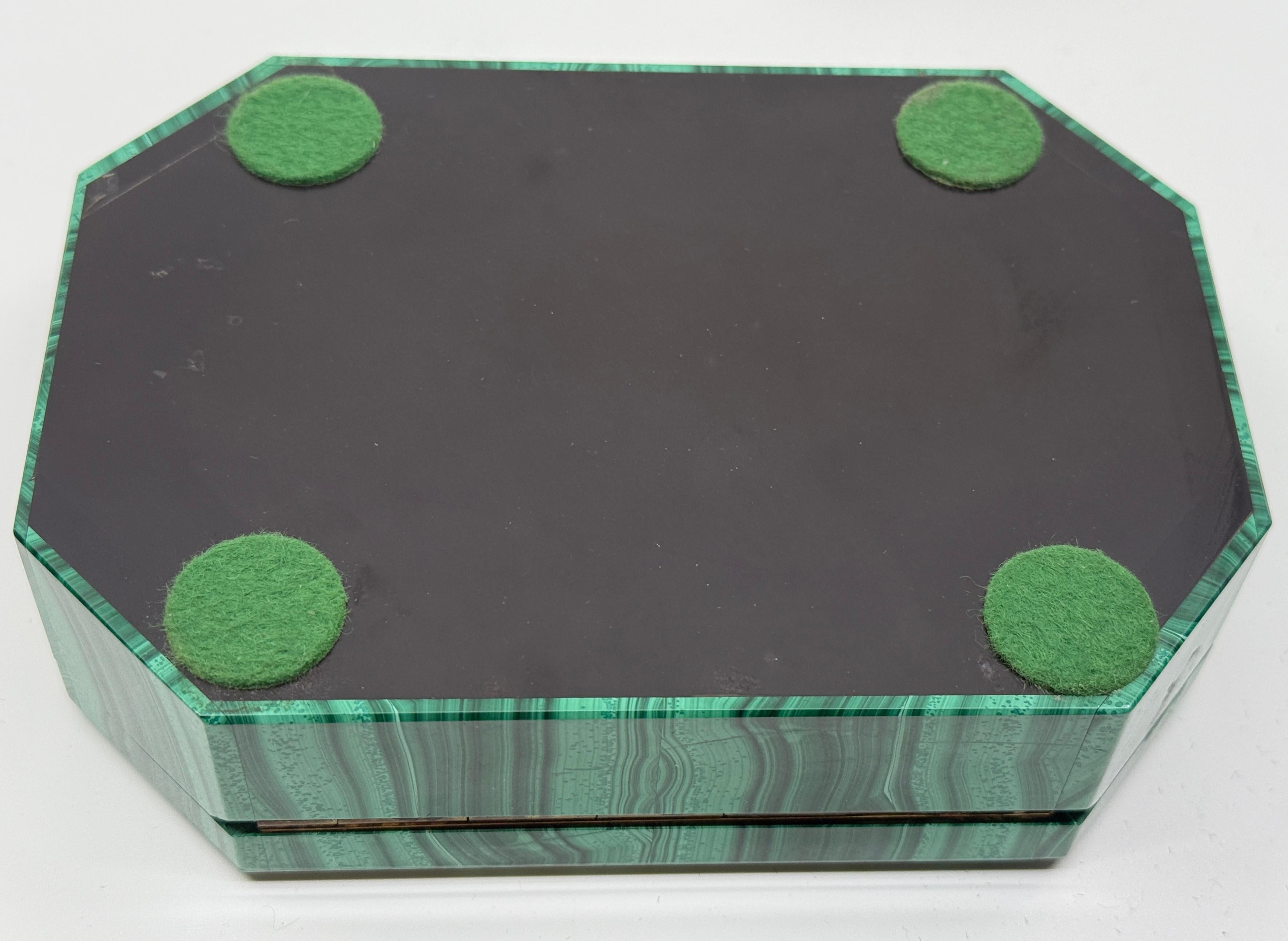 Malachite Box Marked Asprey For Sale 10