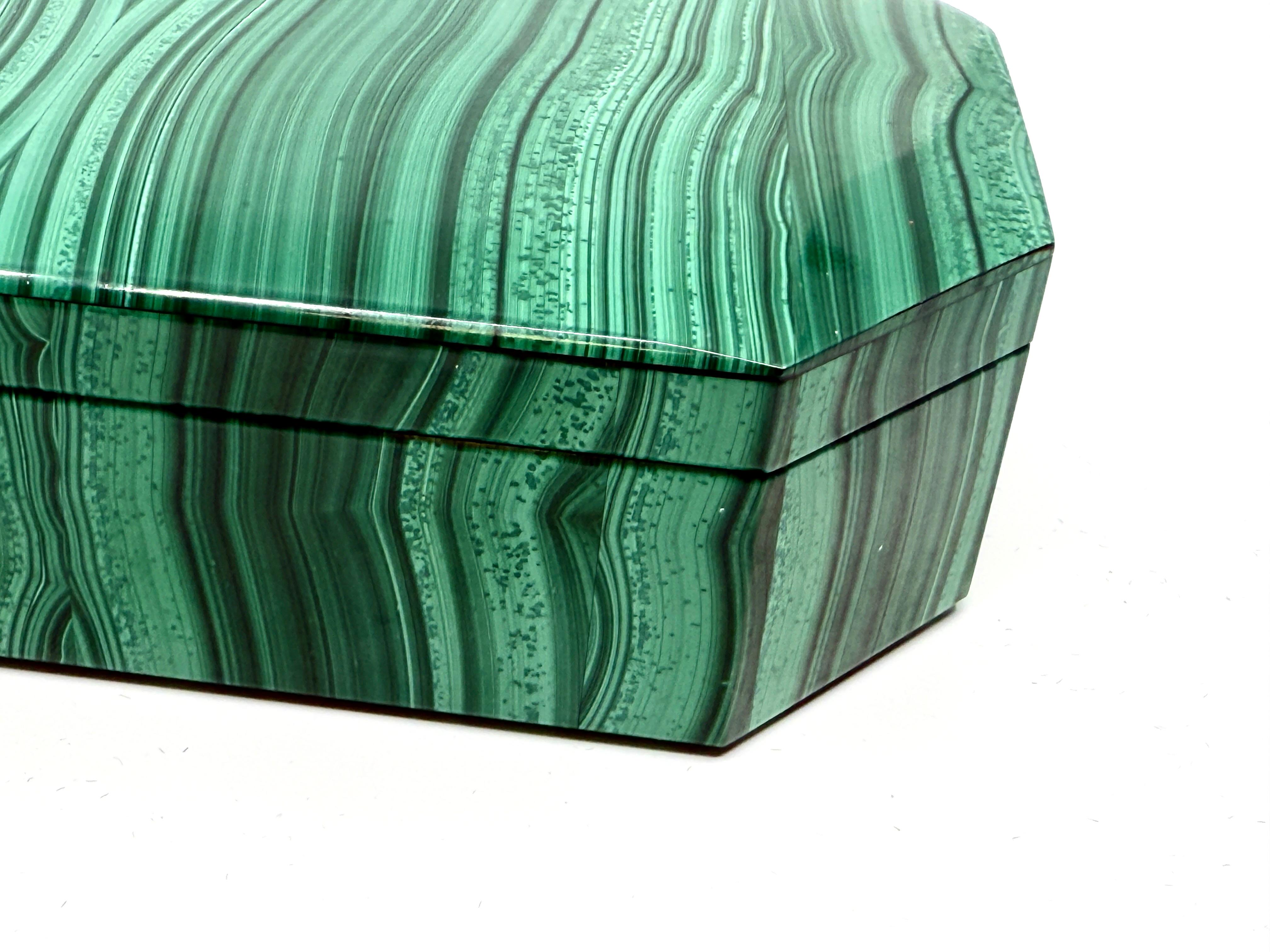 Unknown Malachite Box Marked Asprey For Sale