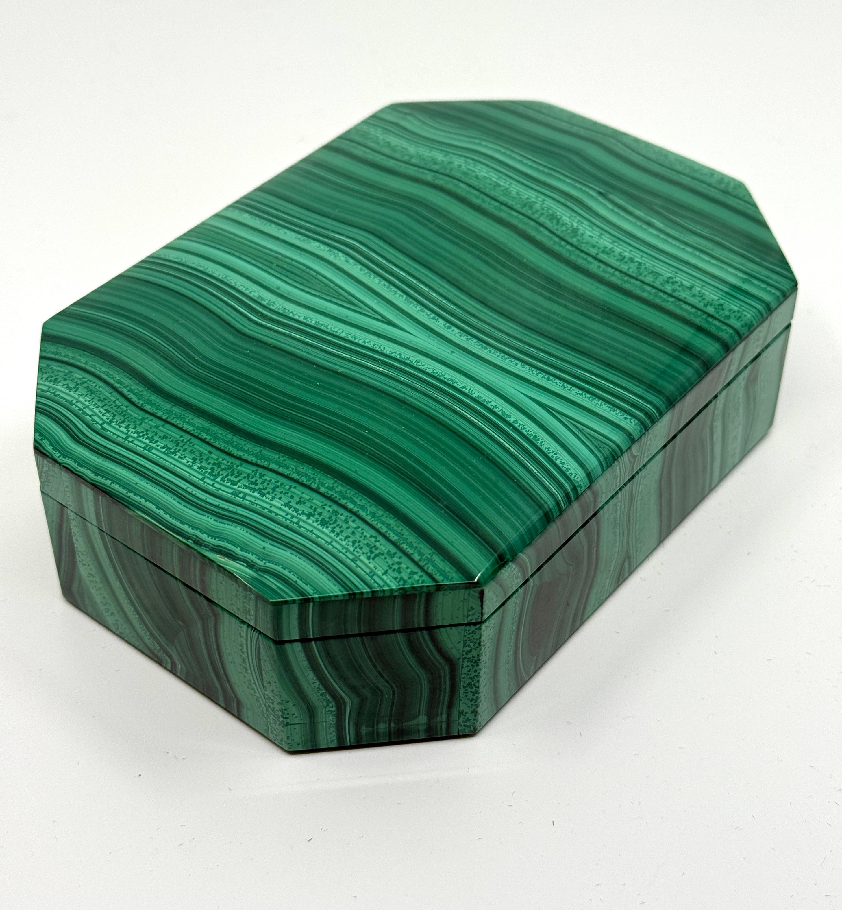 20th Century Malachite Box Marked Asprey For Sale