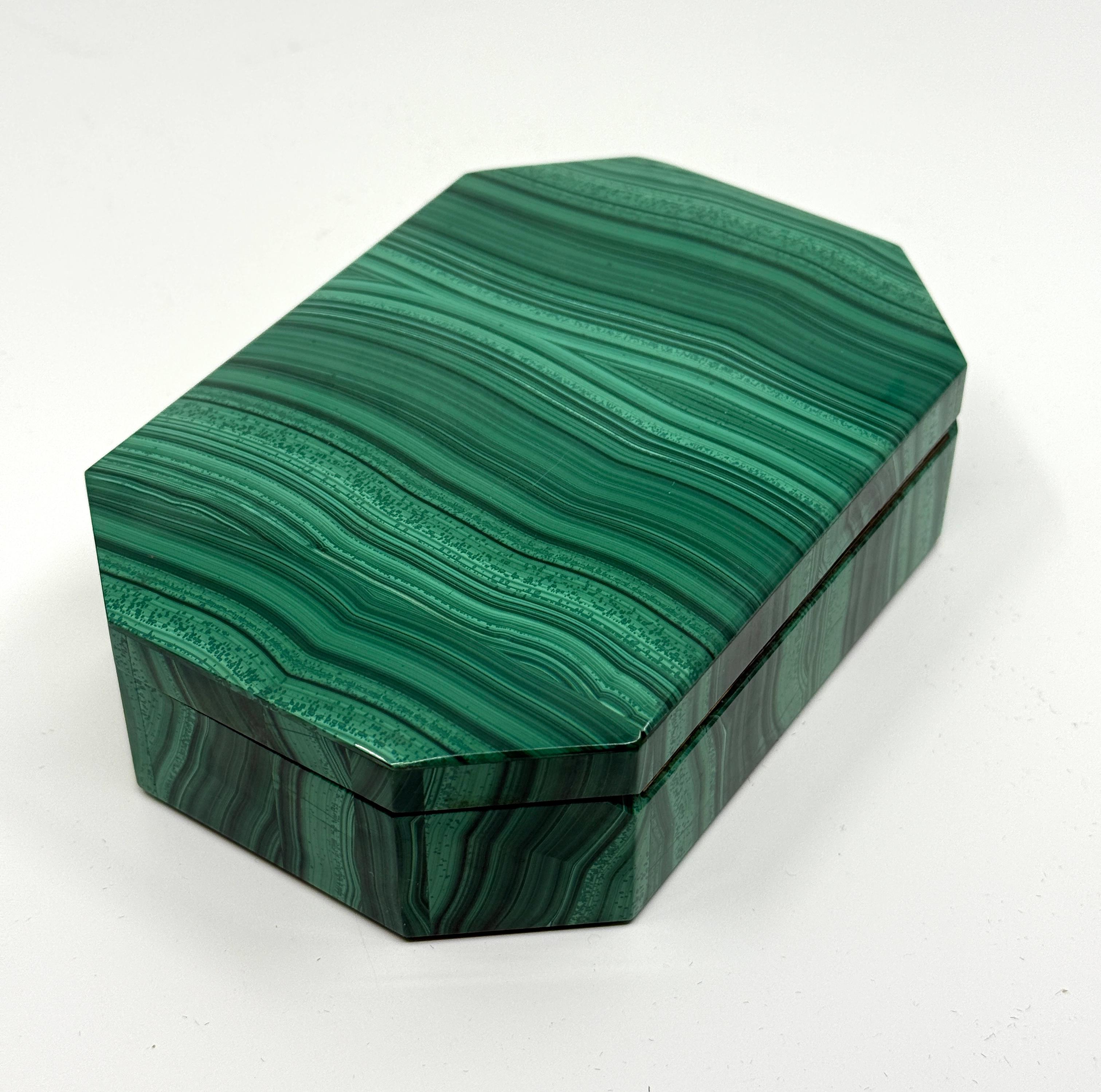 Malachite Box Marked Asprey For Sale 3