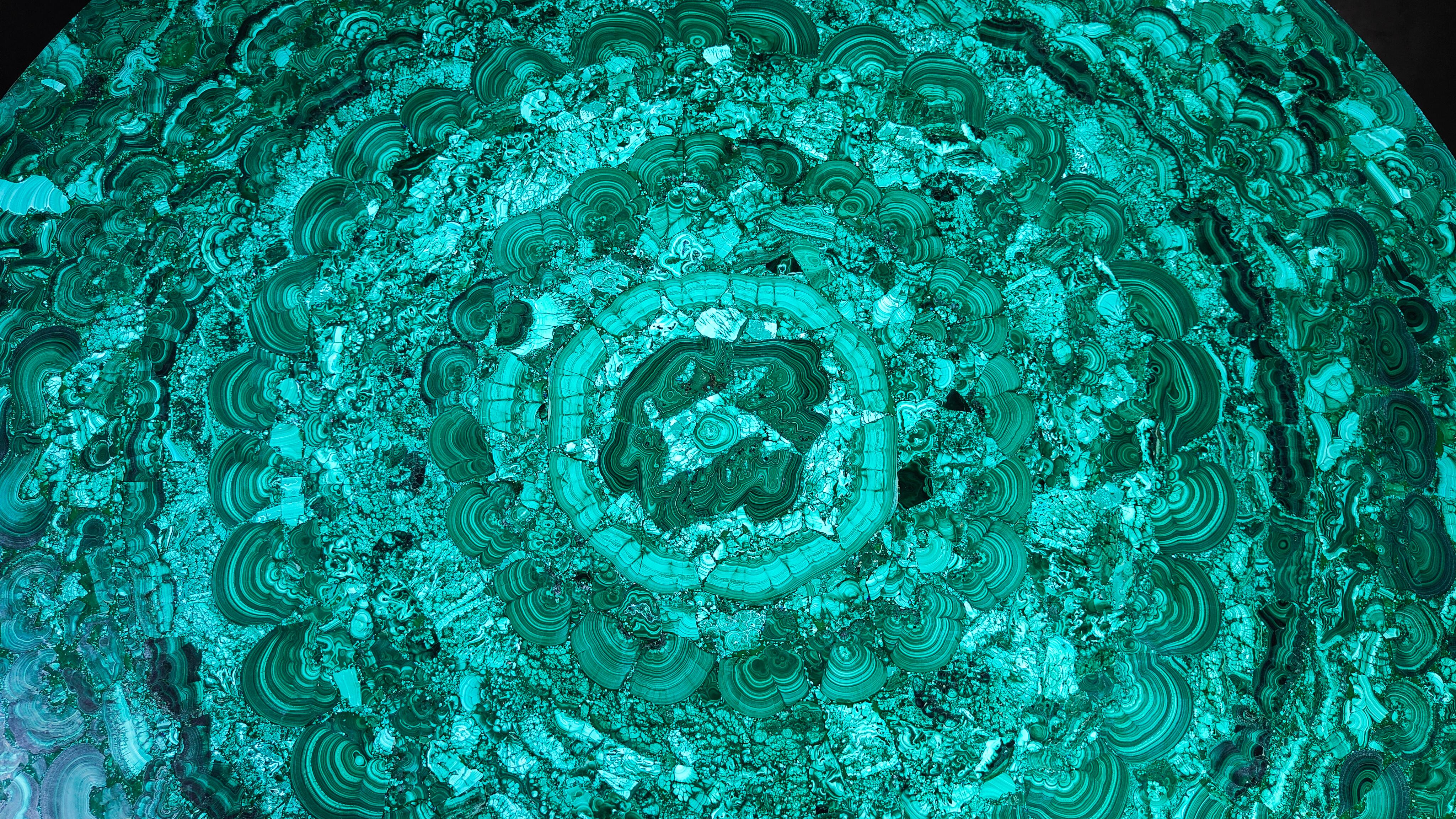 Malachite Cactus Table in the style of René Lalique, 1980s For Sale 10