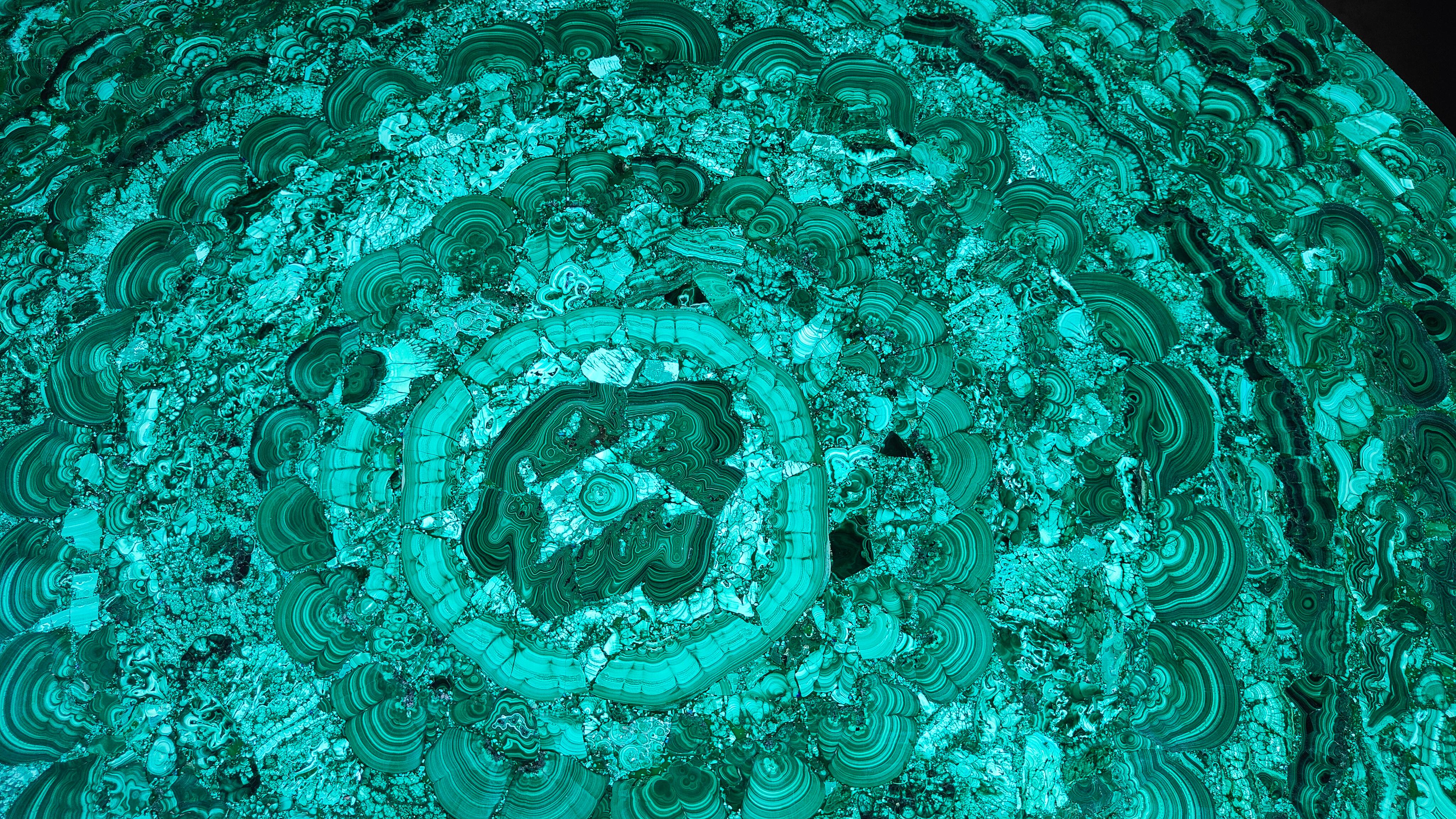 Malachite Cactus Table in the style of René Lalique, 1980s For Sale 5