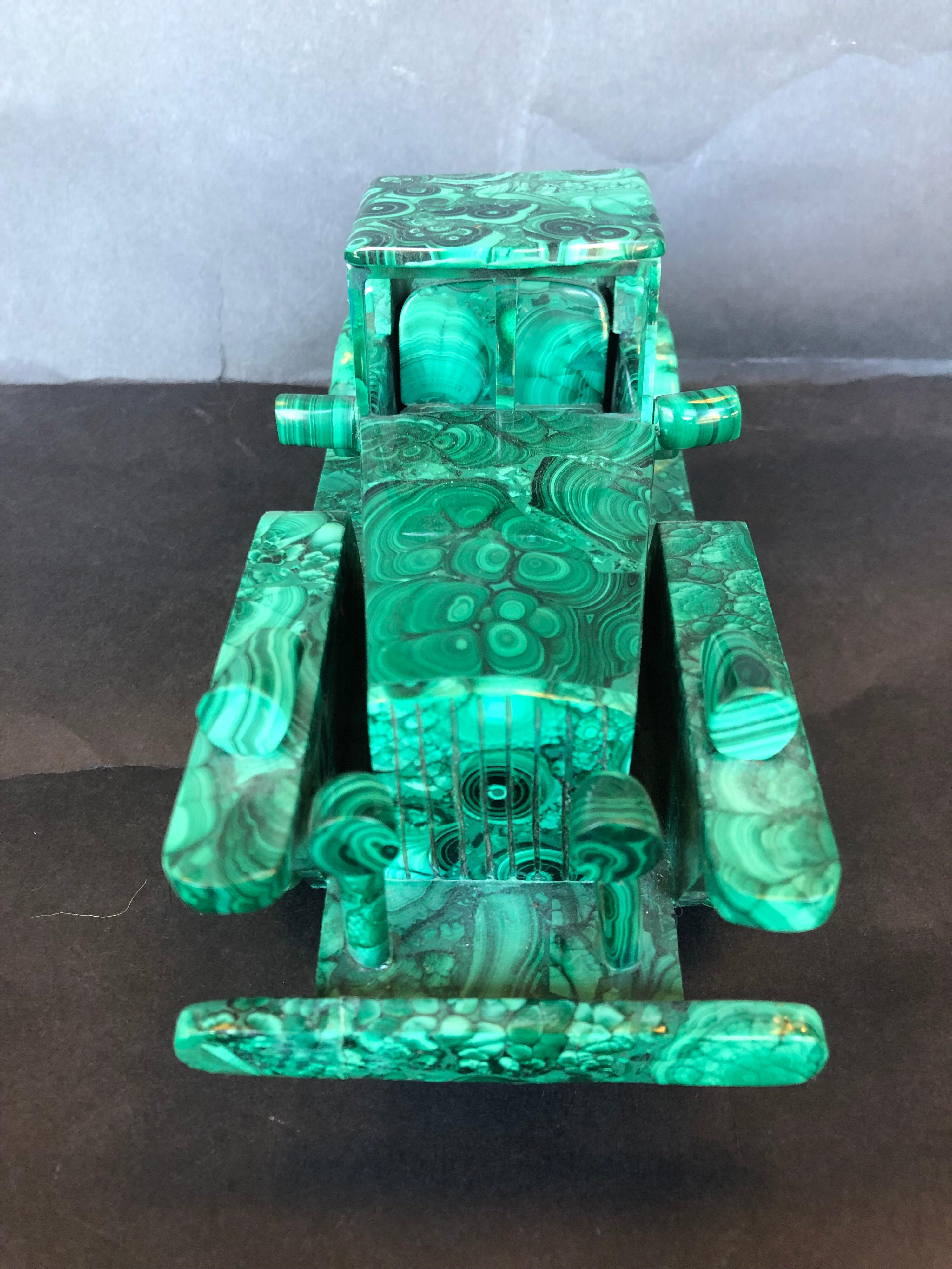 Car made of malachite.