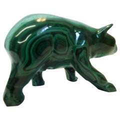 Malachite Carving in the Form of a Bear Midcentury
