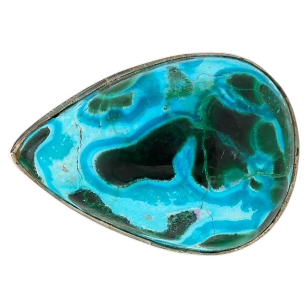 Silberring aus Malachit und Chrysokoll