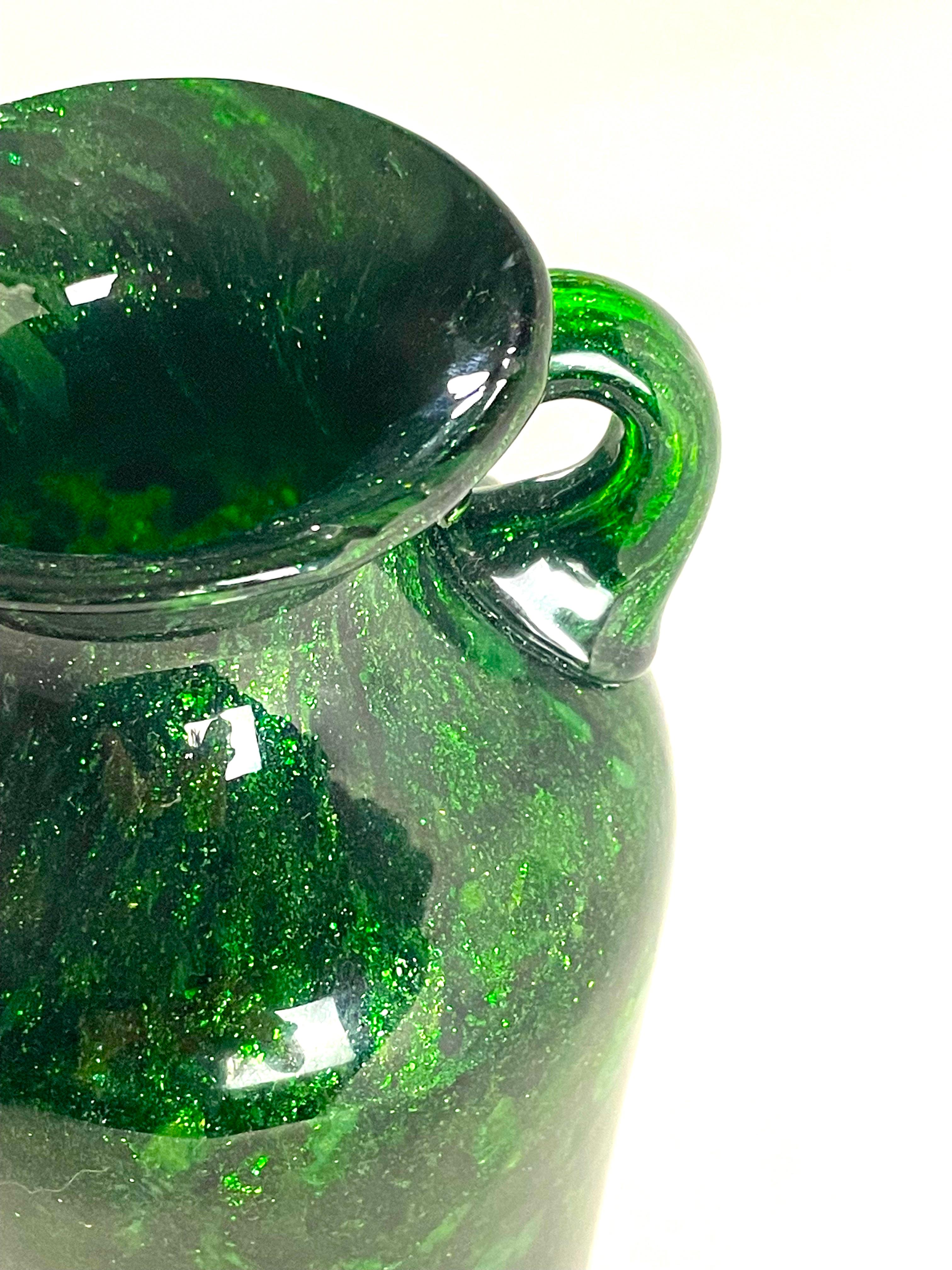Hand-Crafted Malachite, classic Murano design by Fratelli Toso - 1970 ca. For Sale