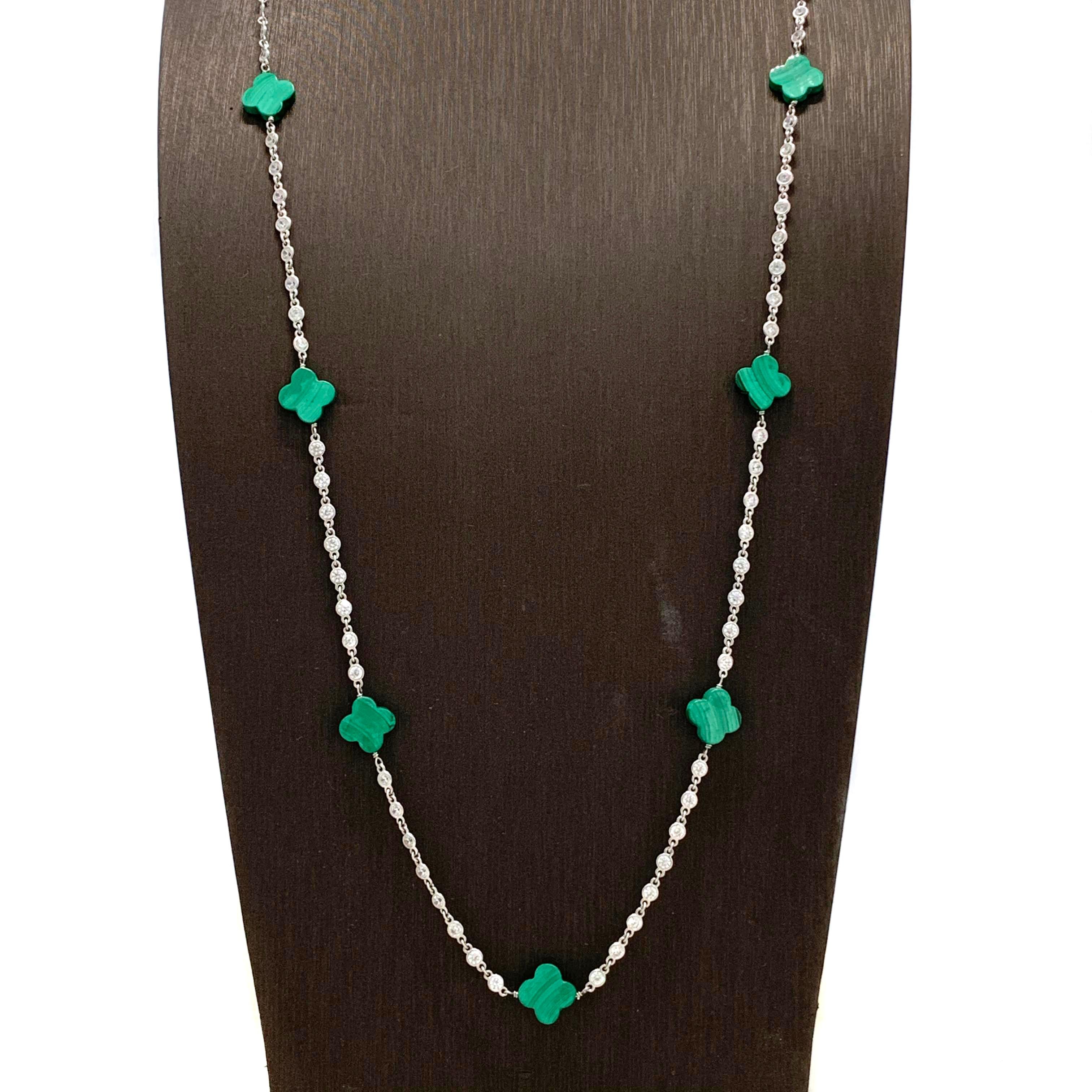 malachite clover necklace