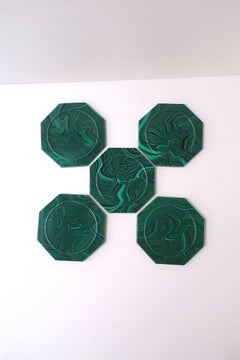 Malachite Coasters Resin, Circa Late-20th Century