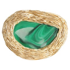 Malachite Cocktail Ring created in 14 K in Yellow Gold F. by the Artist