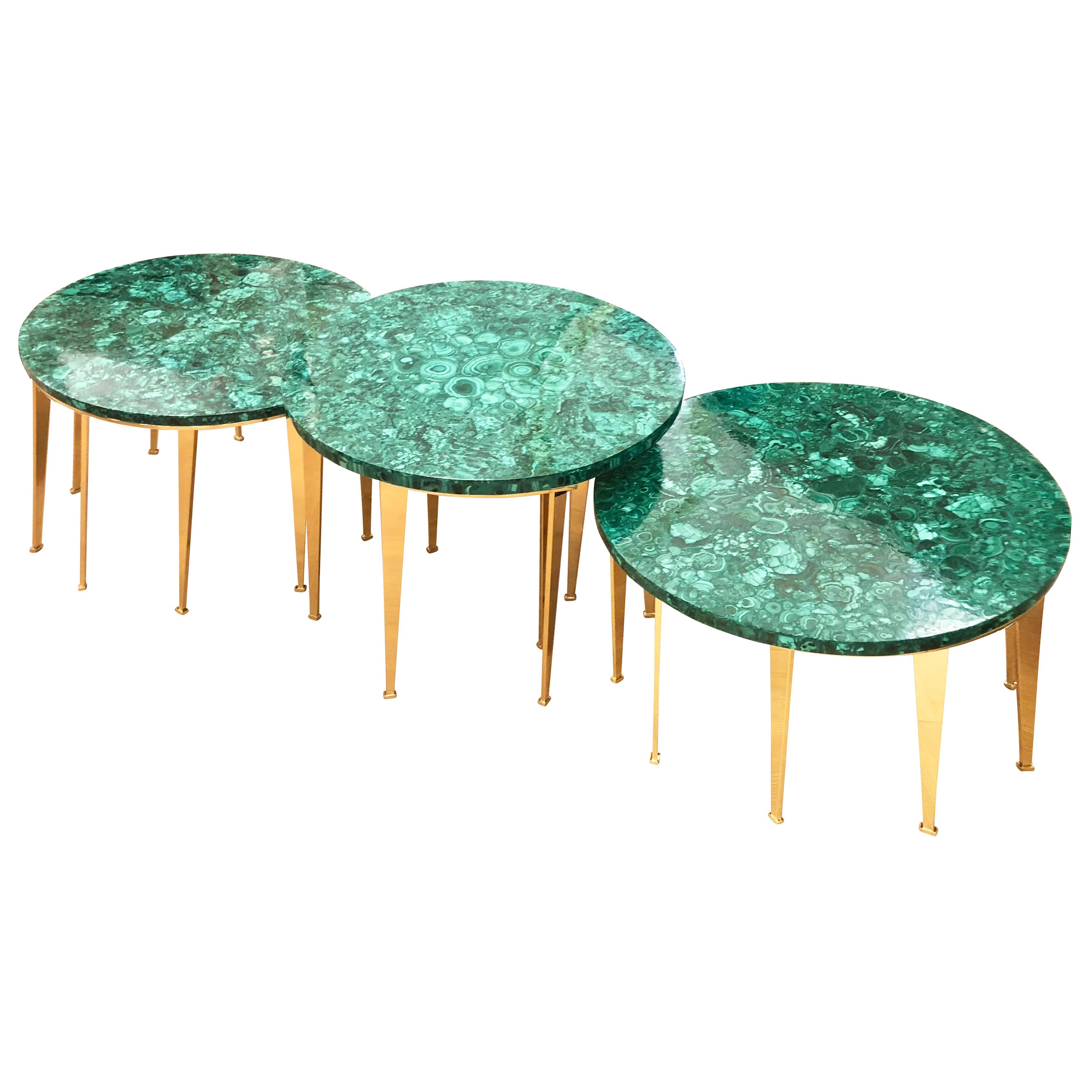 Modern Malachite Coffee Table or Side Tables by Forma for Gaspare Asaro