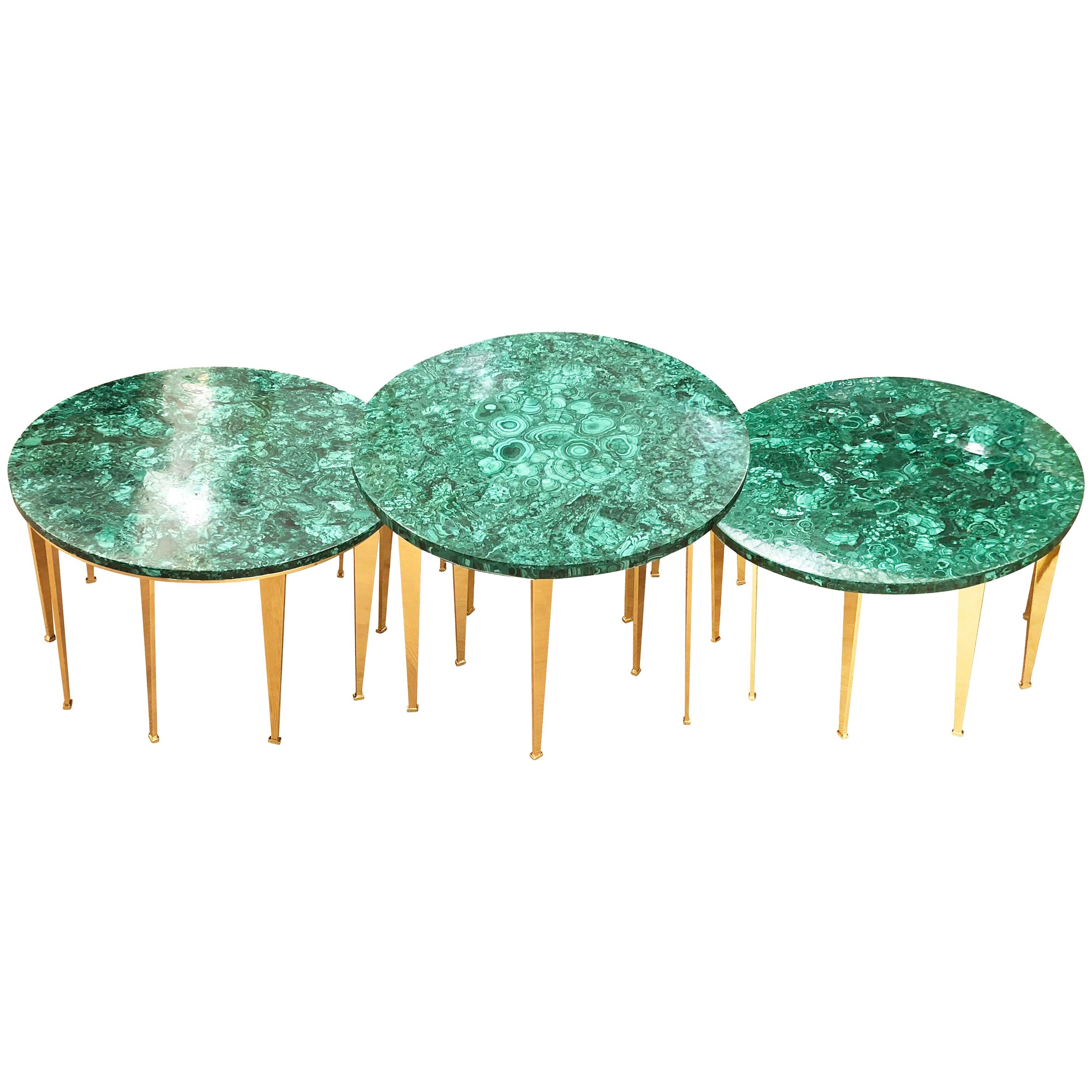 Malachite Coffee Table or Side Tables by Forma for Gaspare Asaro