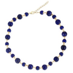 Malachite & Lapis 14K Yellow Gold Necklace