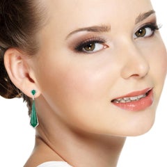 Malachite Diamond 18 Karat Gold Earrings