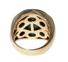 Malachite Diamond 18 Karat Yellow Gold Cocktail Ring