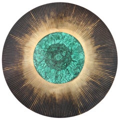 Malachite Dining Table Sculpted by Yann Dessauvages