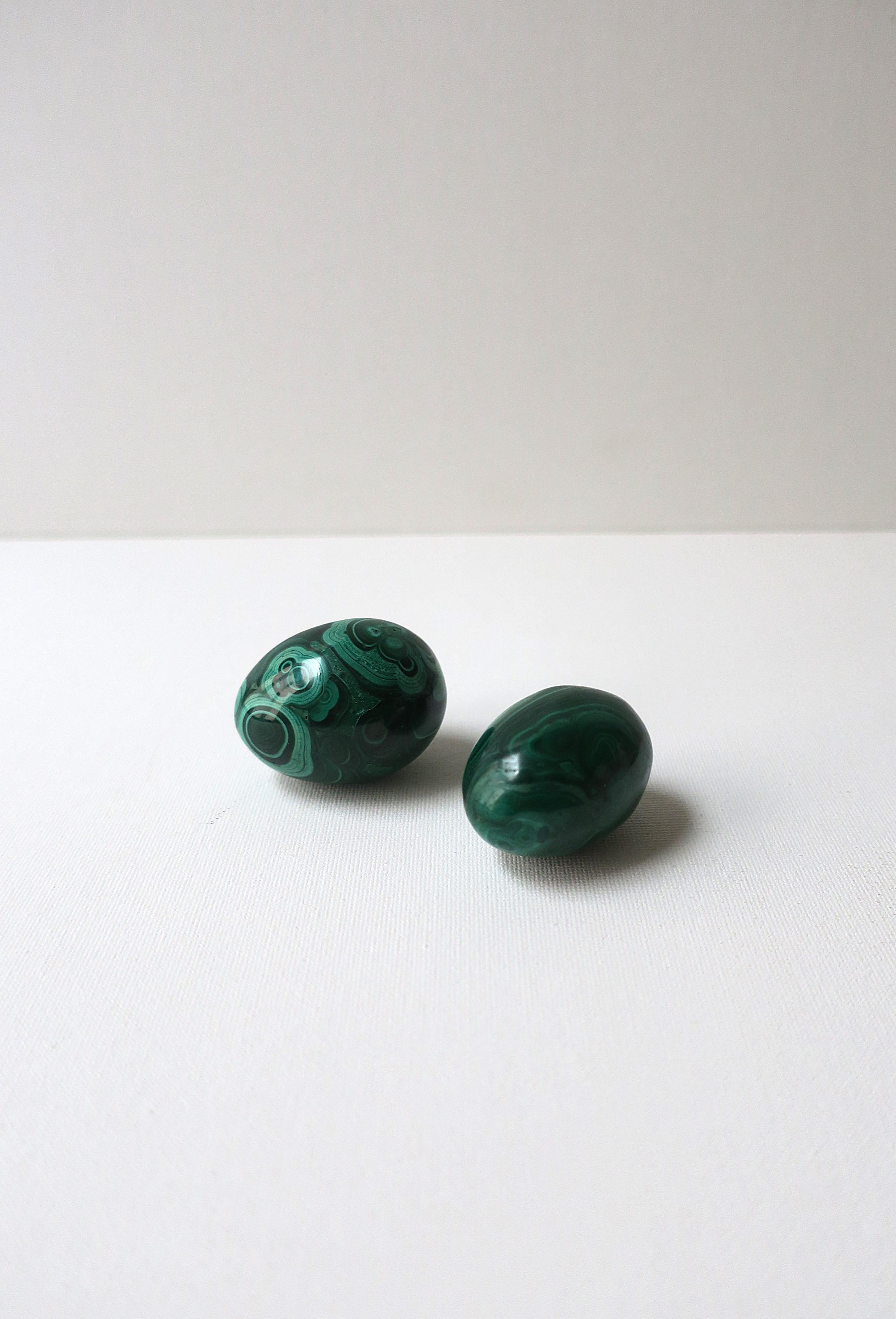 Hand-Crafted Malachite Eggs For Sale