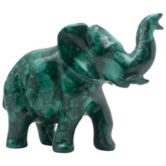 Malachite Elephant Carving