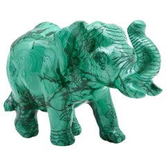 Malachite Elephant Carving