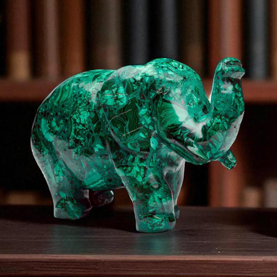Malachite Elephant Malaquita en venta