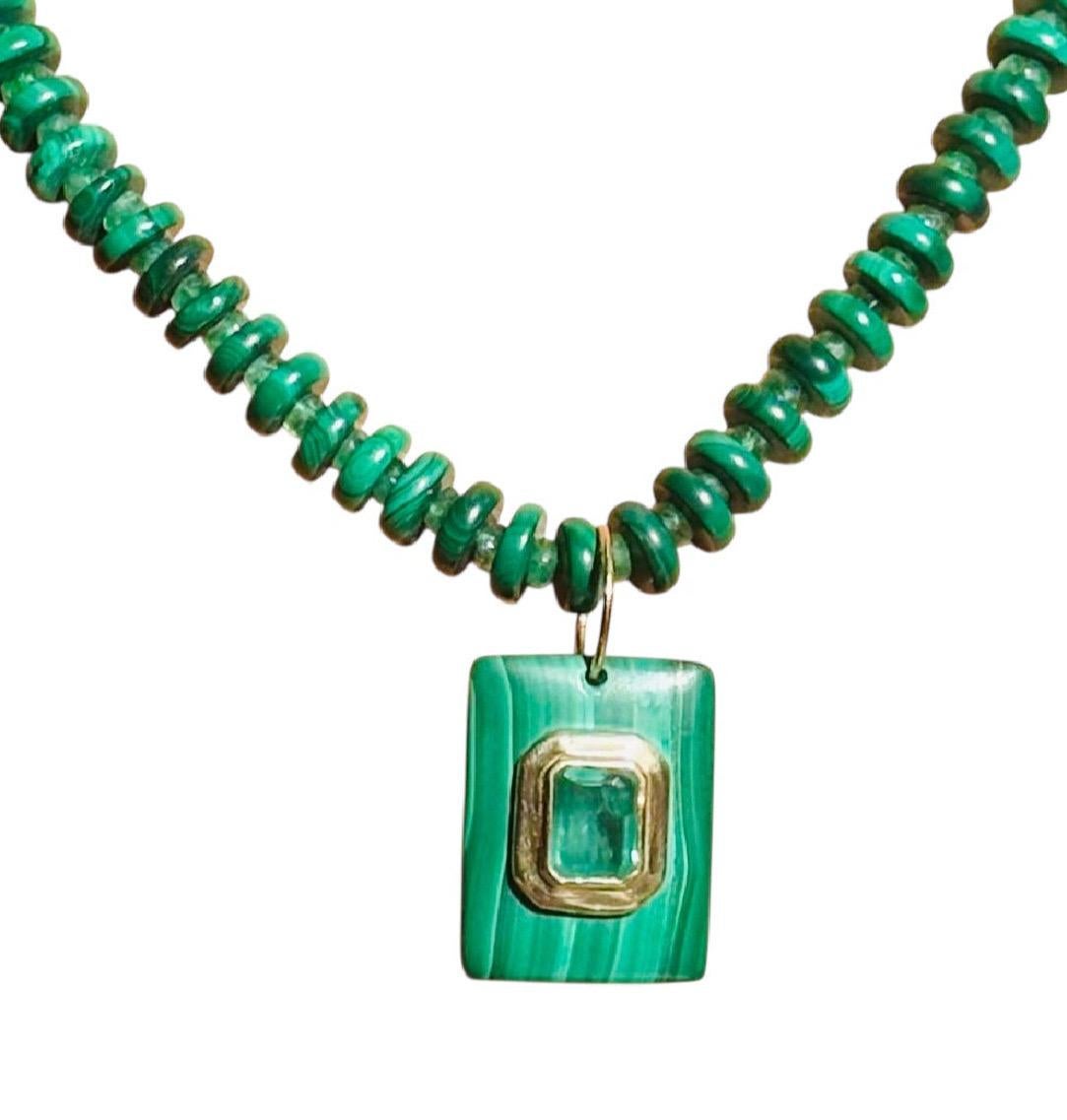 Collana di malachite e smeraldo In condizioni Nuovo in vendita a New York, NY
