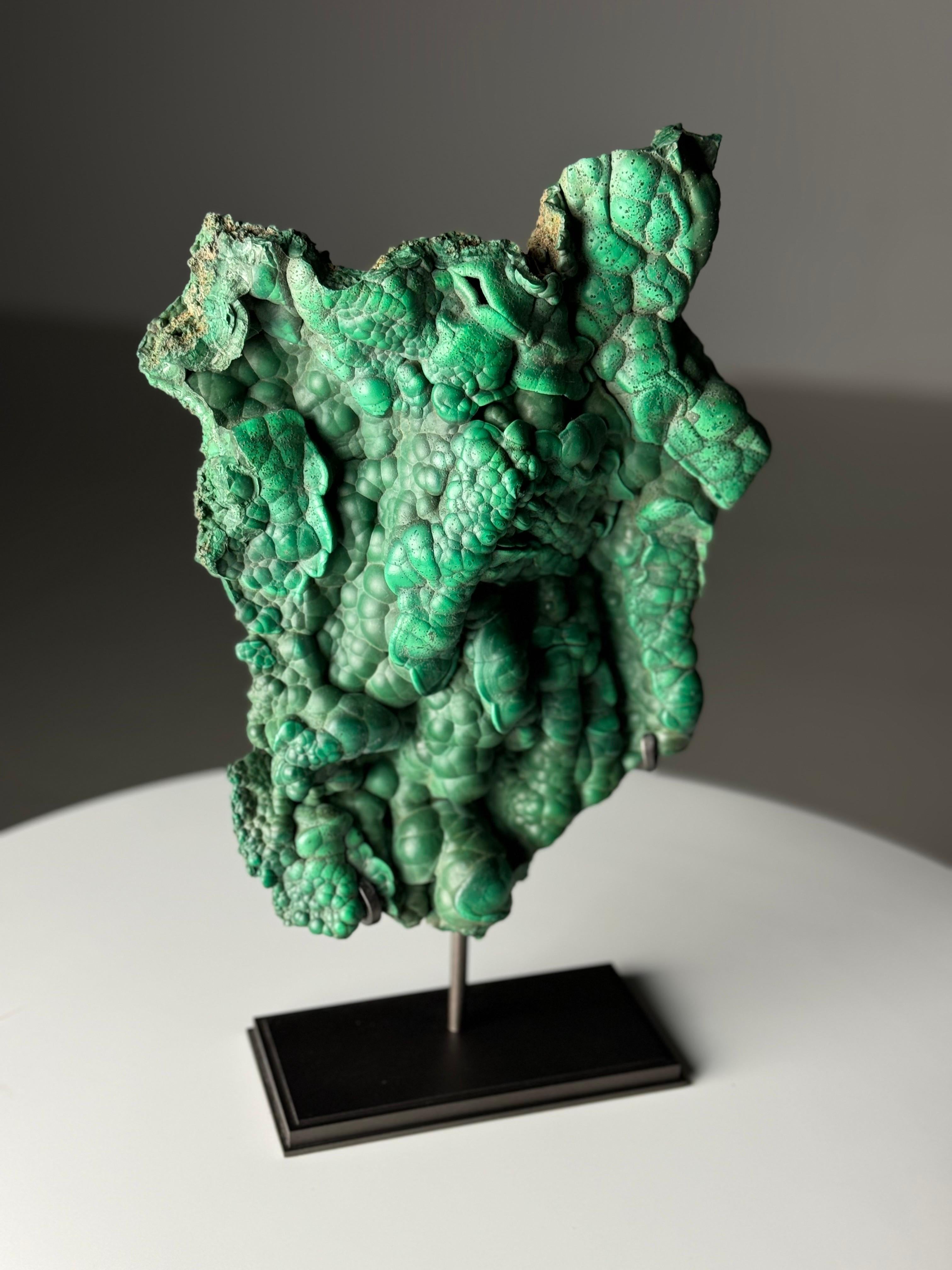 Malachite Freeform on stand For Sale 6