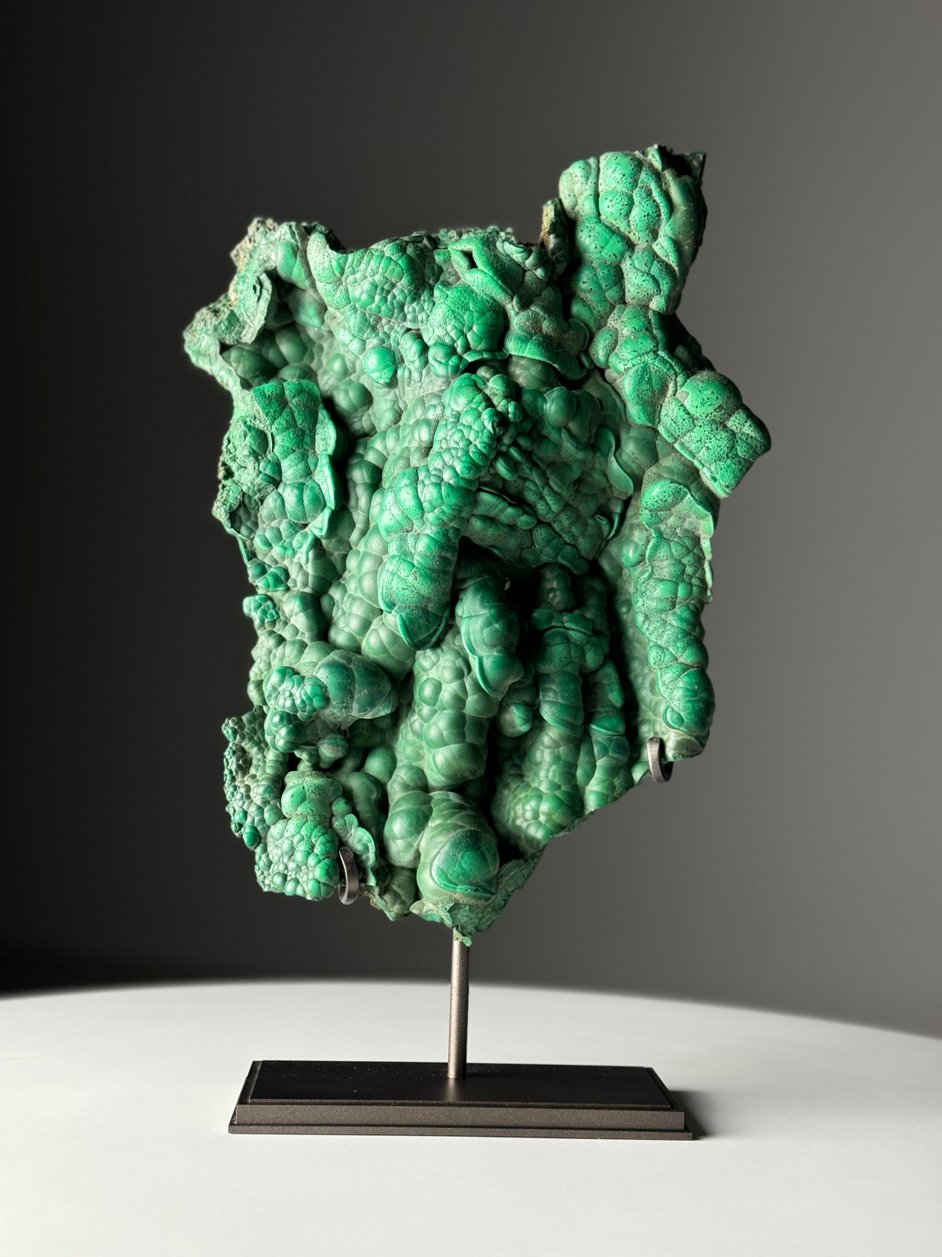 Malachite Freeform on stand For Sale 9