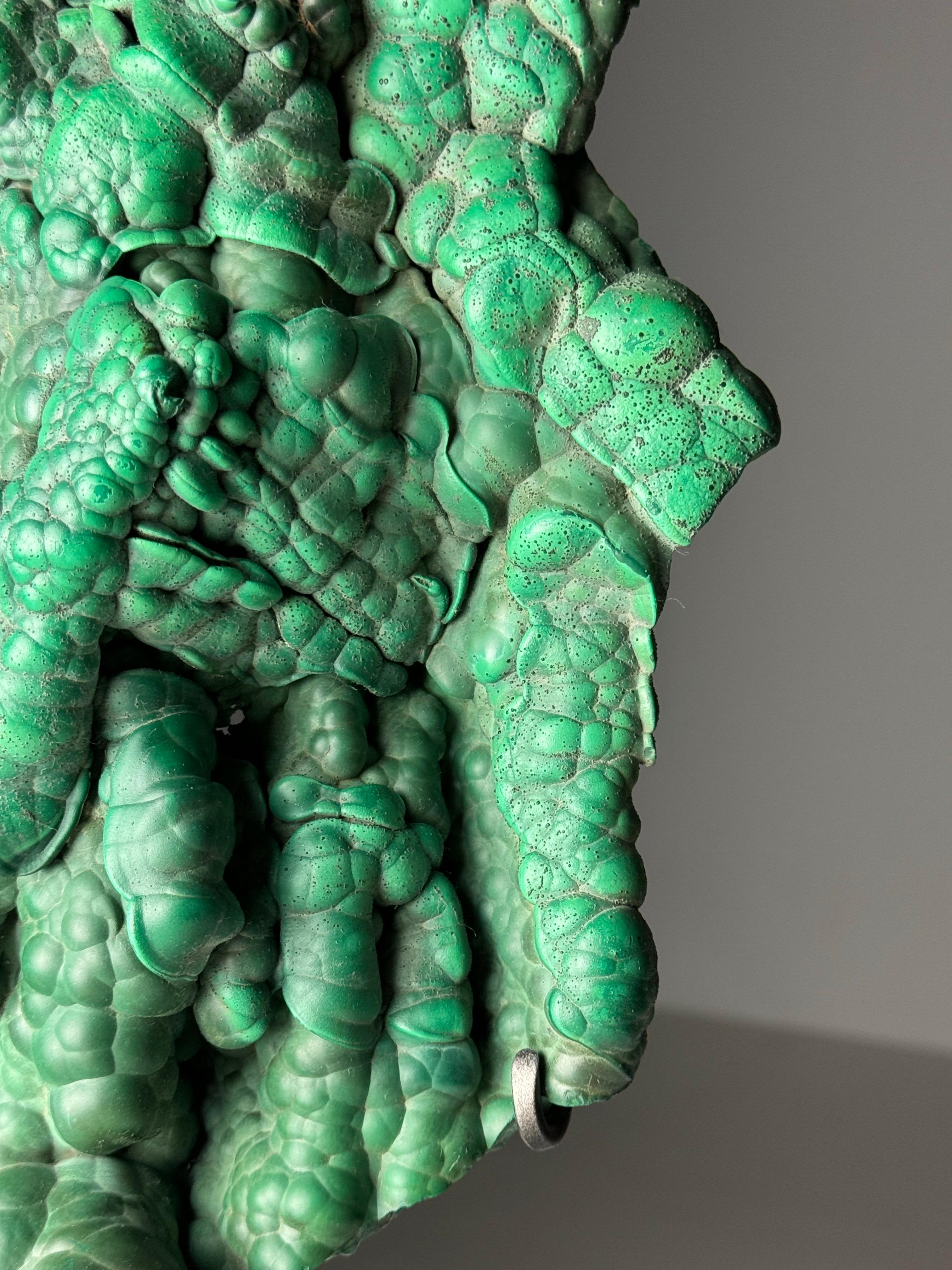 18th Century and Earlier Malachite Freeform on stand For Sale