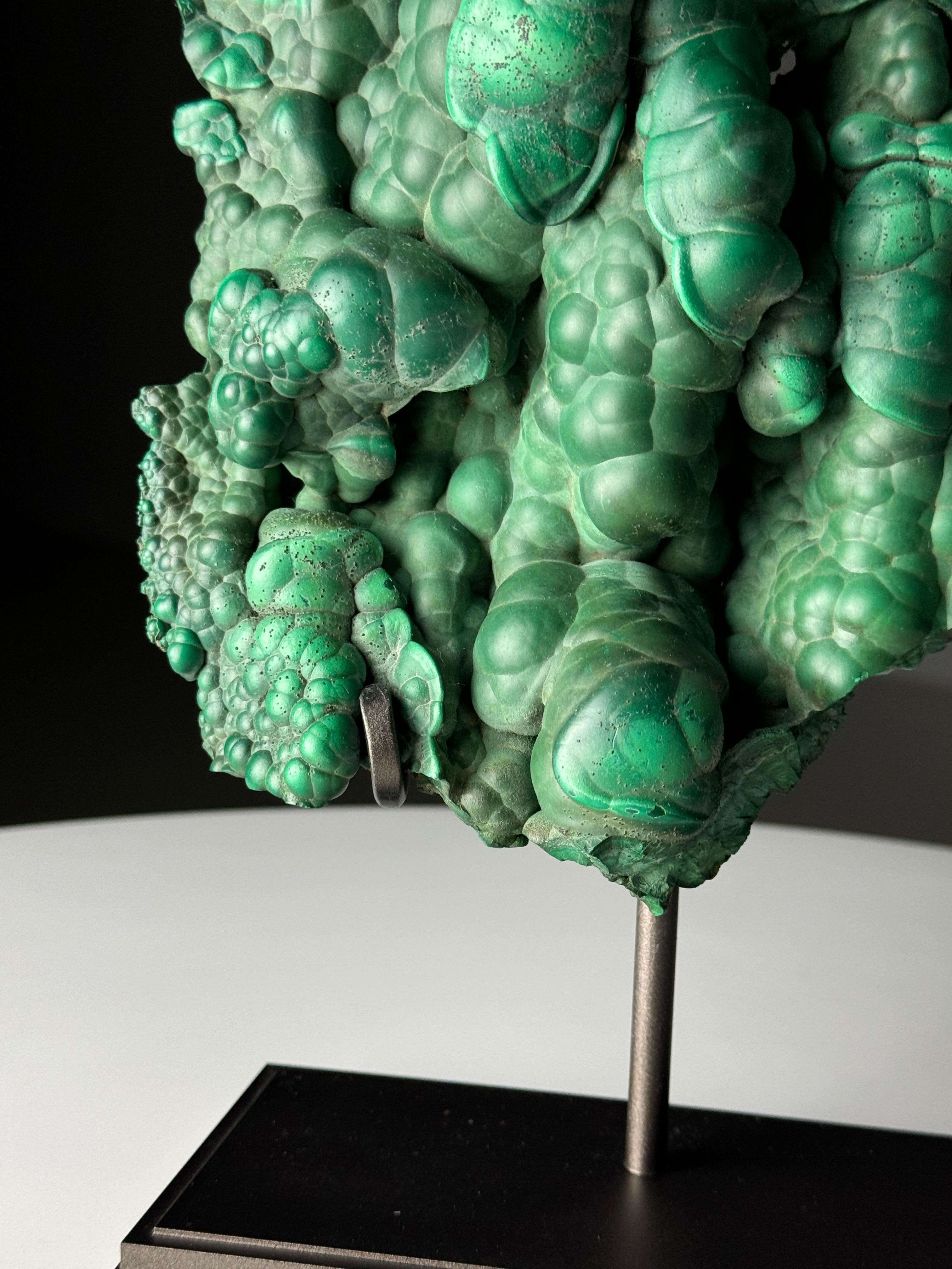 Malachite Freeform on stand For Sale 1