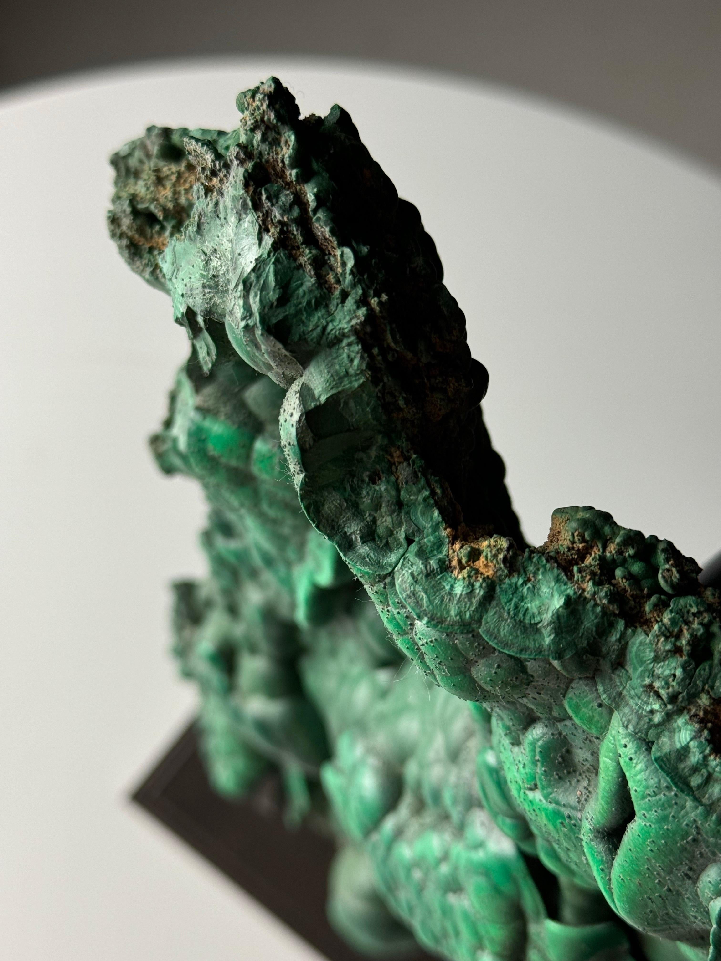 Malachite Freeform on stand For Sale 3