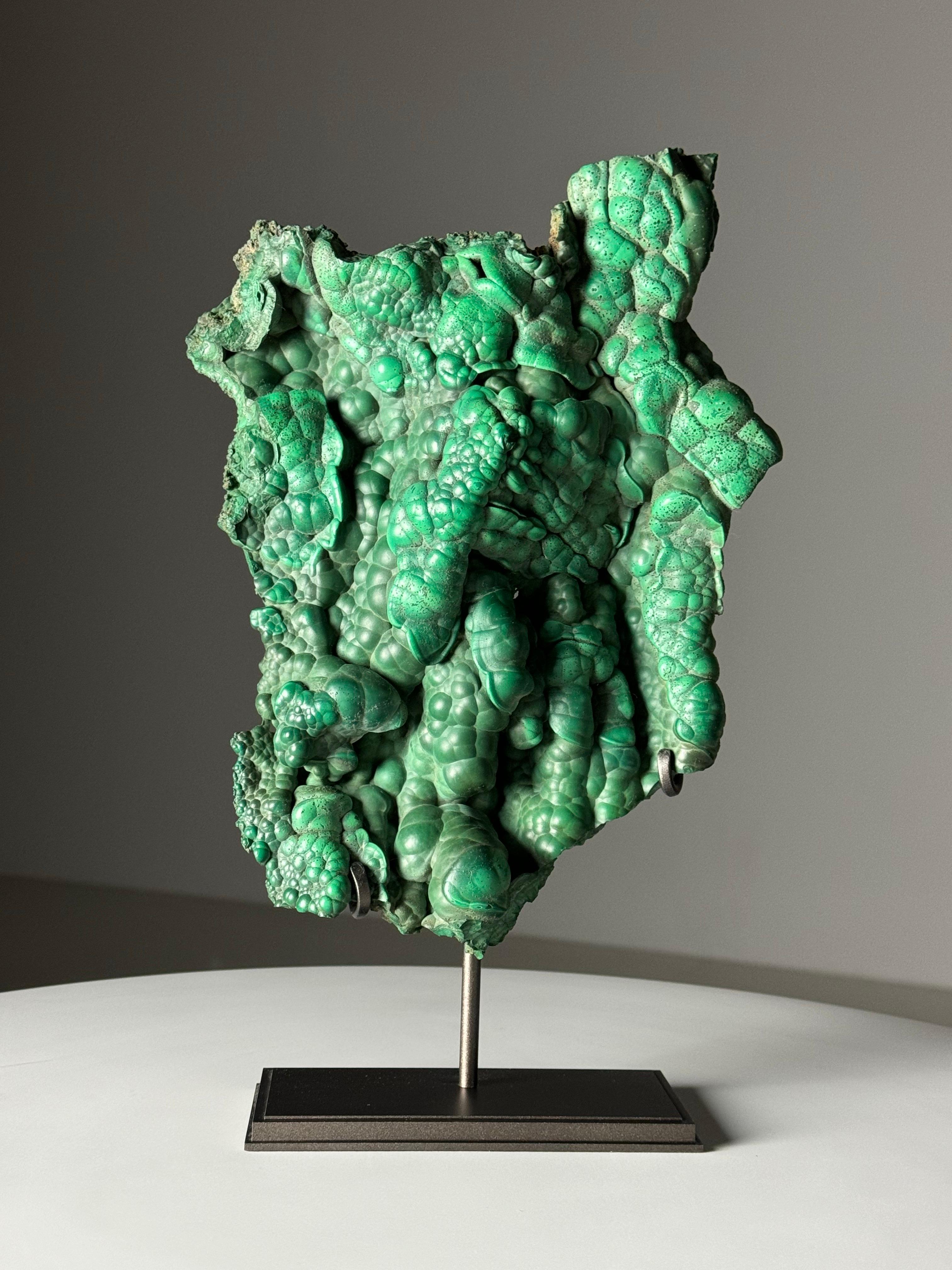 Malachite Freeform on stand For Sale 4