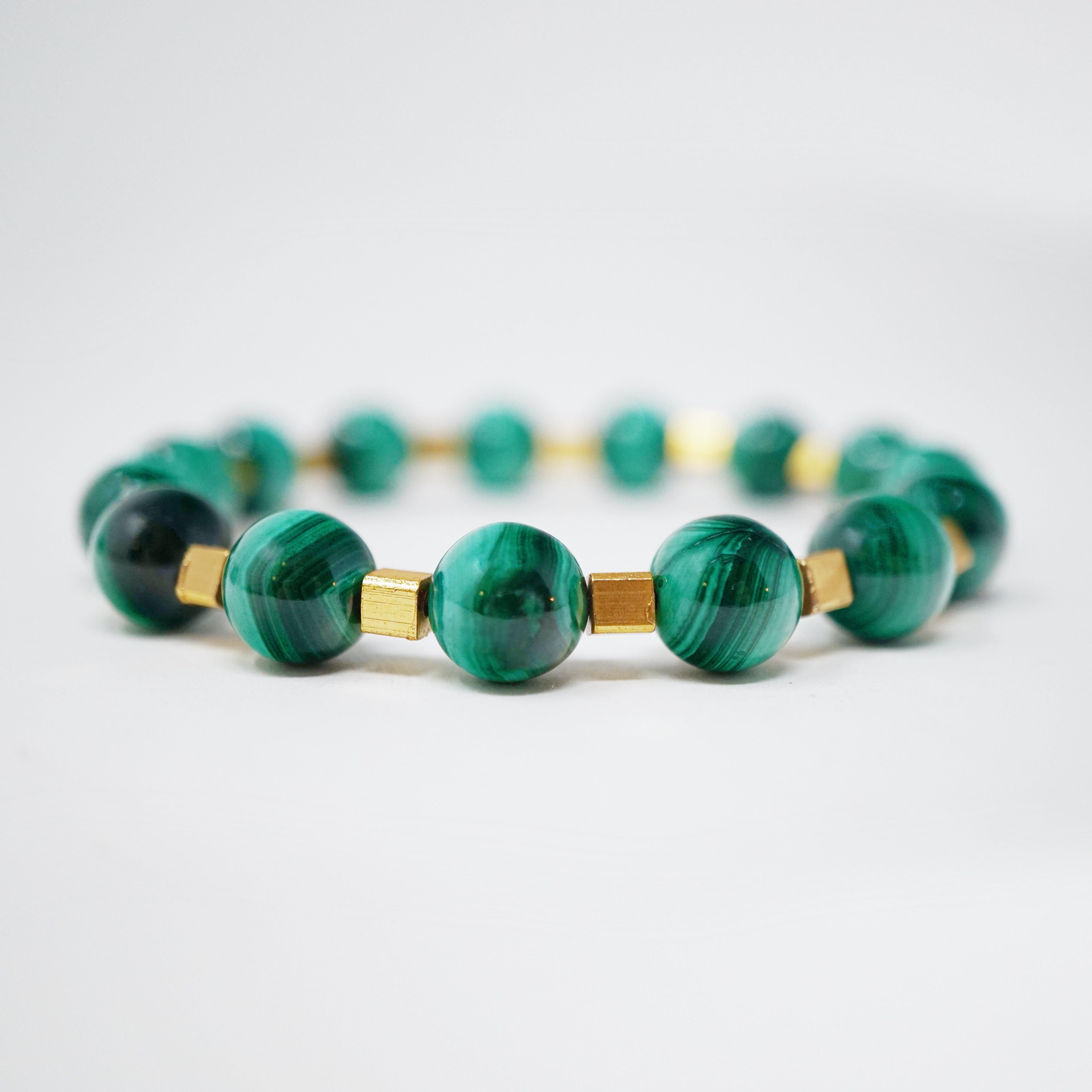 Malachite Gemstone Bracelet Stack 'Set of Five Bracelets' 1