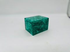 Malachite Gemstone Lidded Box, Probably Italian