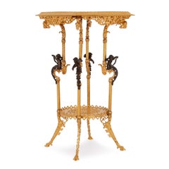 Malachite, Gilt and Patinated Bronze Side Table