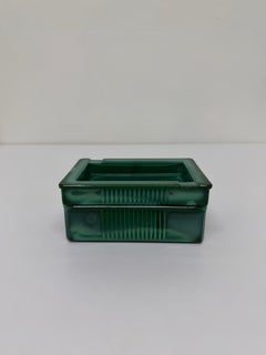 Malachite Glass Ashtray and Cigarette Holder, 1960s