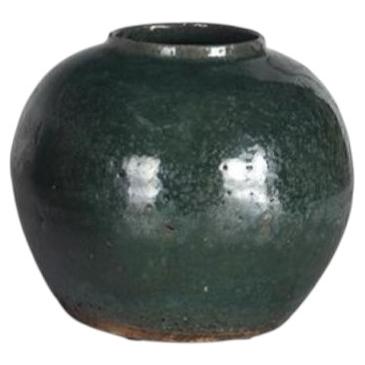 Malachite Glazed Terra Cotta Pot For Sale