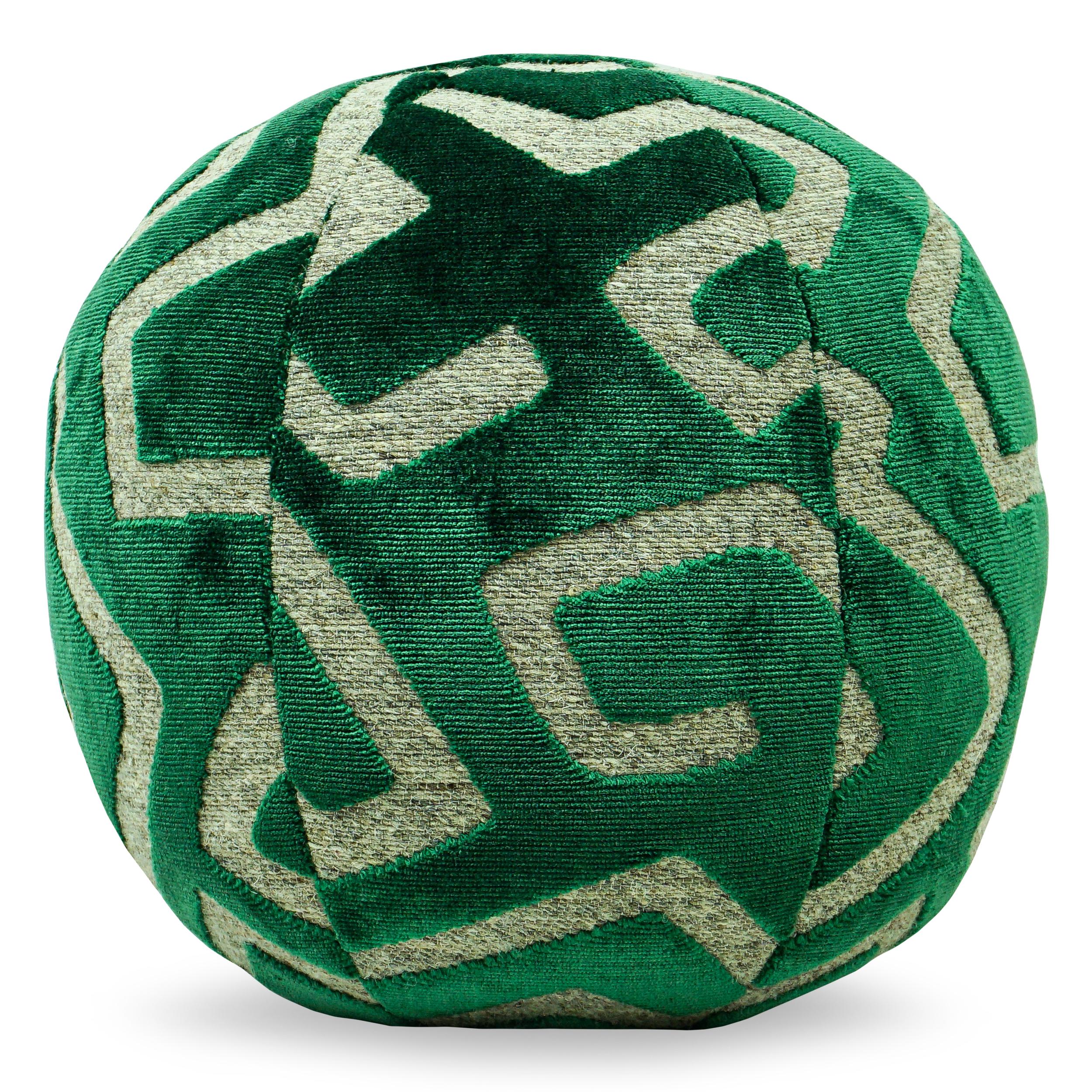 Moderne Coussin à boules vertes malachite en vente