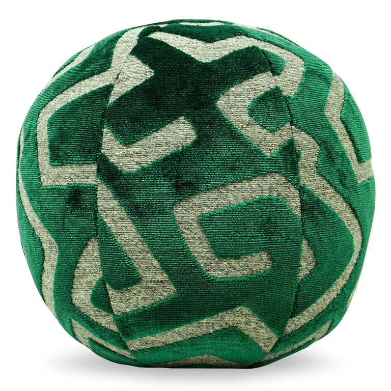 Modern Malachite Green Ball Pillow For Sale