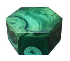 Scatola esagonale in malachite, 1930 ca.