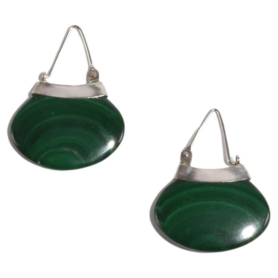 Malachite Hoop Earrings