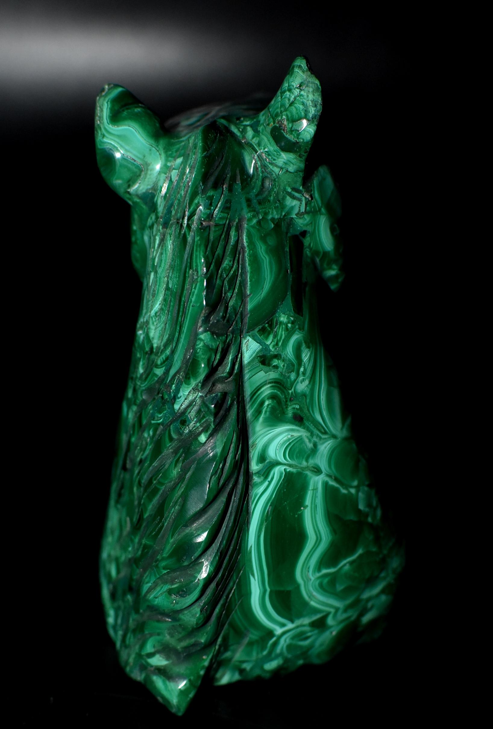 Malachite Horse Bust with Bullseye Malachite 3