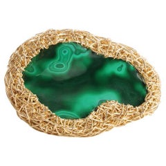 Malachite in 14 Karat Gold Filled One of a Kind Statement Ring by the Artist