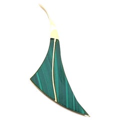 Pendentif Slide en or incrusté de malachite