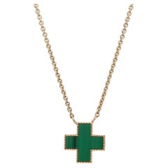Malachite Inlay Heirloom Necklace 14k Yellow Gold