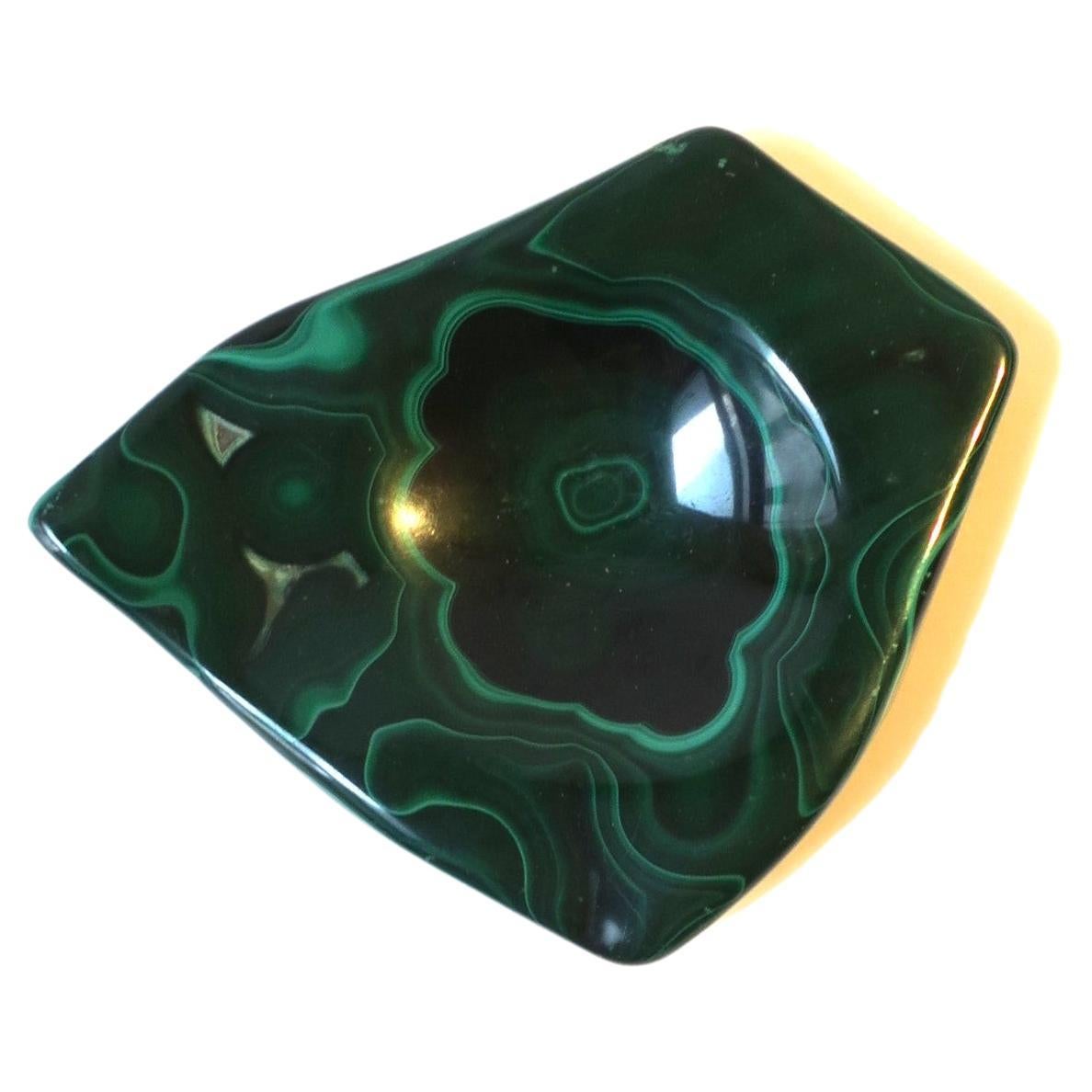 Malachite Jewelry Dish Vide-Poche Abstract Shape For Sale