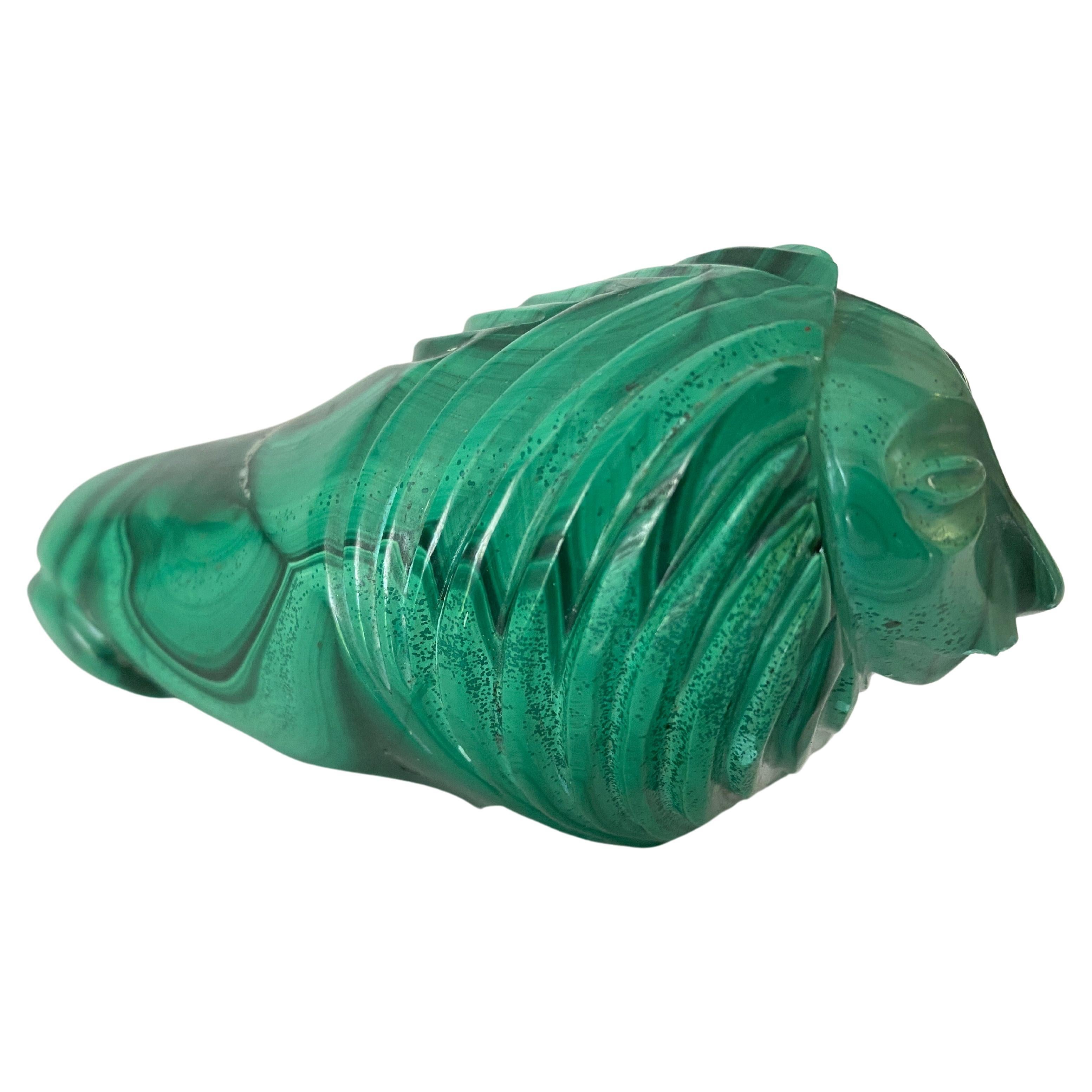 Malachite Lion sculpture or paperweight.
Africa 20th Century, Green Color.