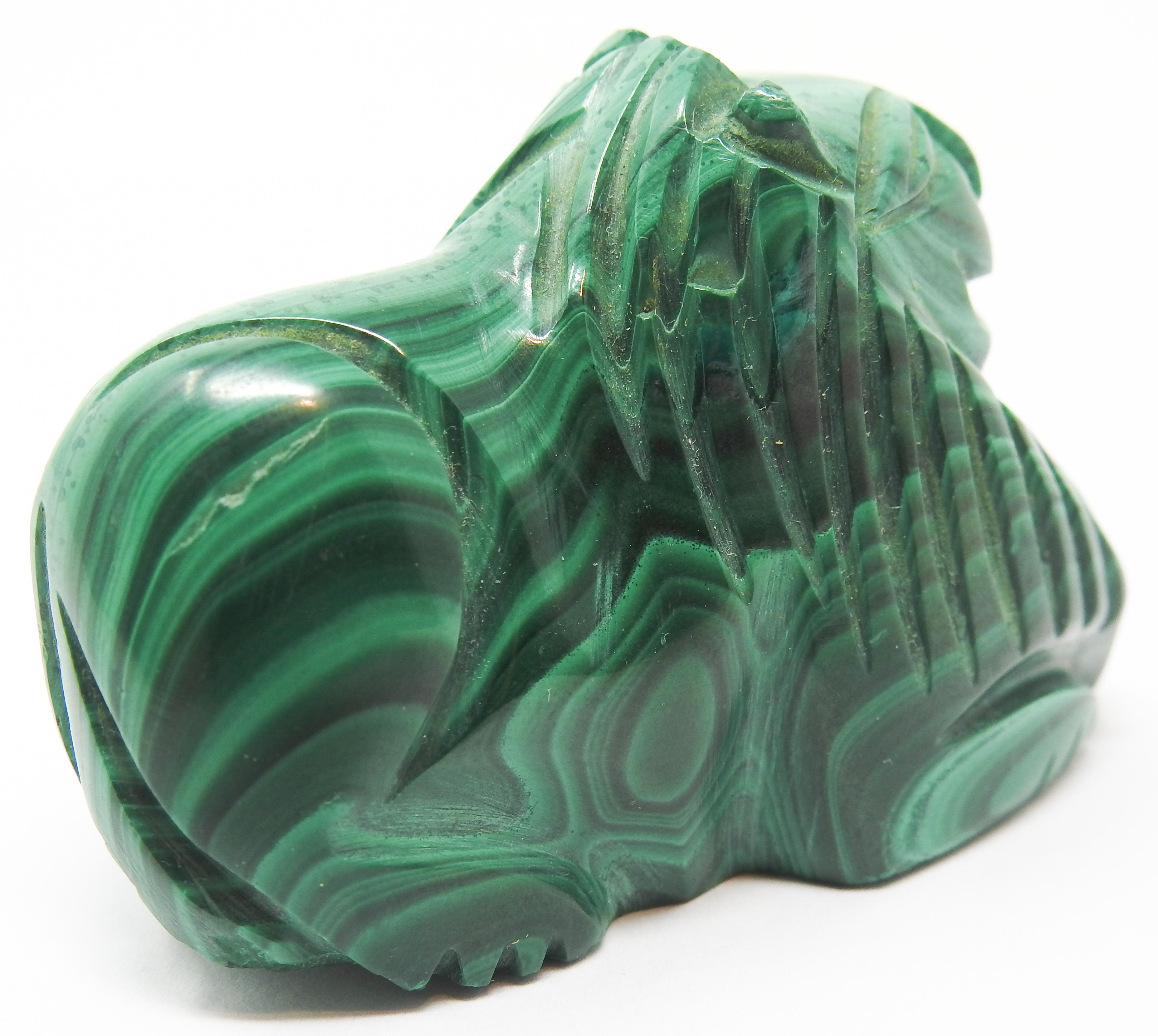 Arts and Crafts Malachite Lion Small For Sale